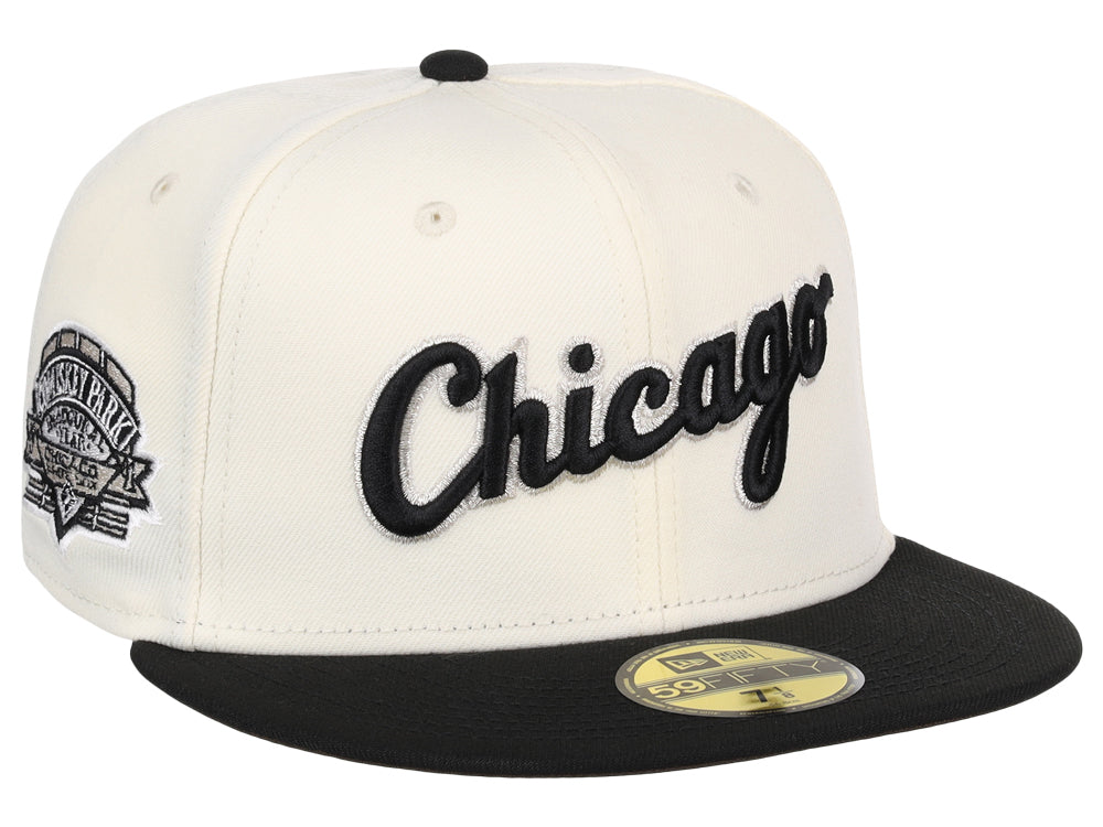 Chicago White Sox New Era Chrome 59FIFTY Fitted Hat - Stone/Black