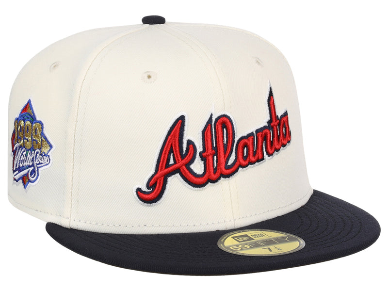 New Era Fitted Hat 7 5/8 MLB Club Atlanta Braves Exclusive Patch