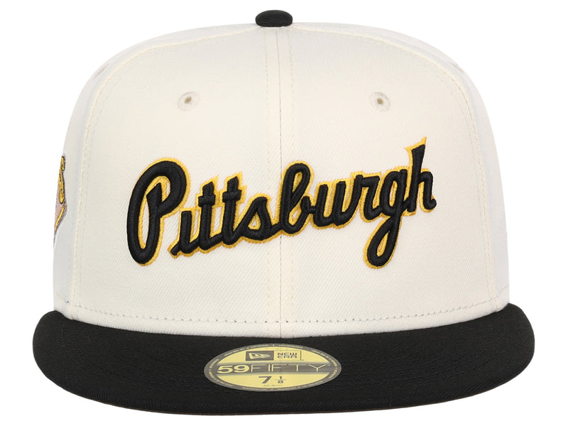 Pittsburgh Pirates New Era Retro 59FIFTY Fitted Hat - Stone/Gold