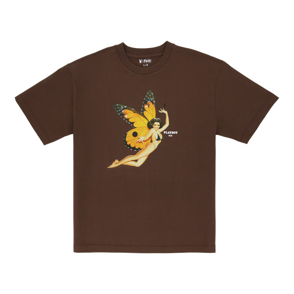 Playboy x FELT Butterfly T-Shirt Brown