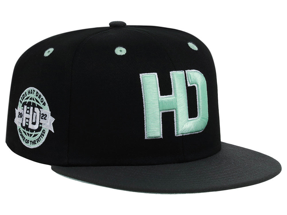 Lids Hat Drop Branded HD Fitted Cap - Black/Graphite/Light Green ...